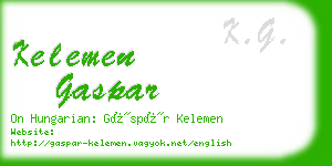 kelemen gaspar business card